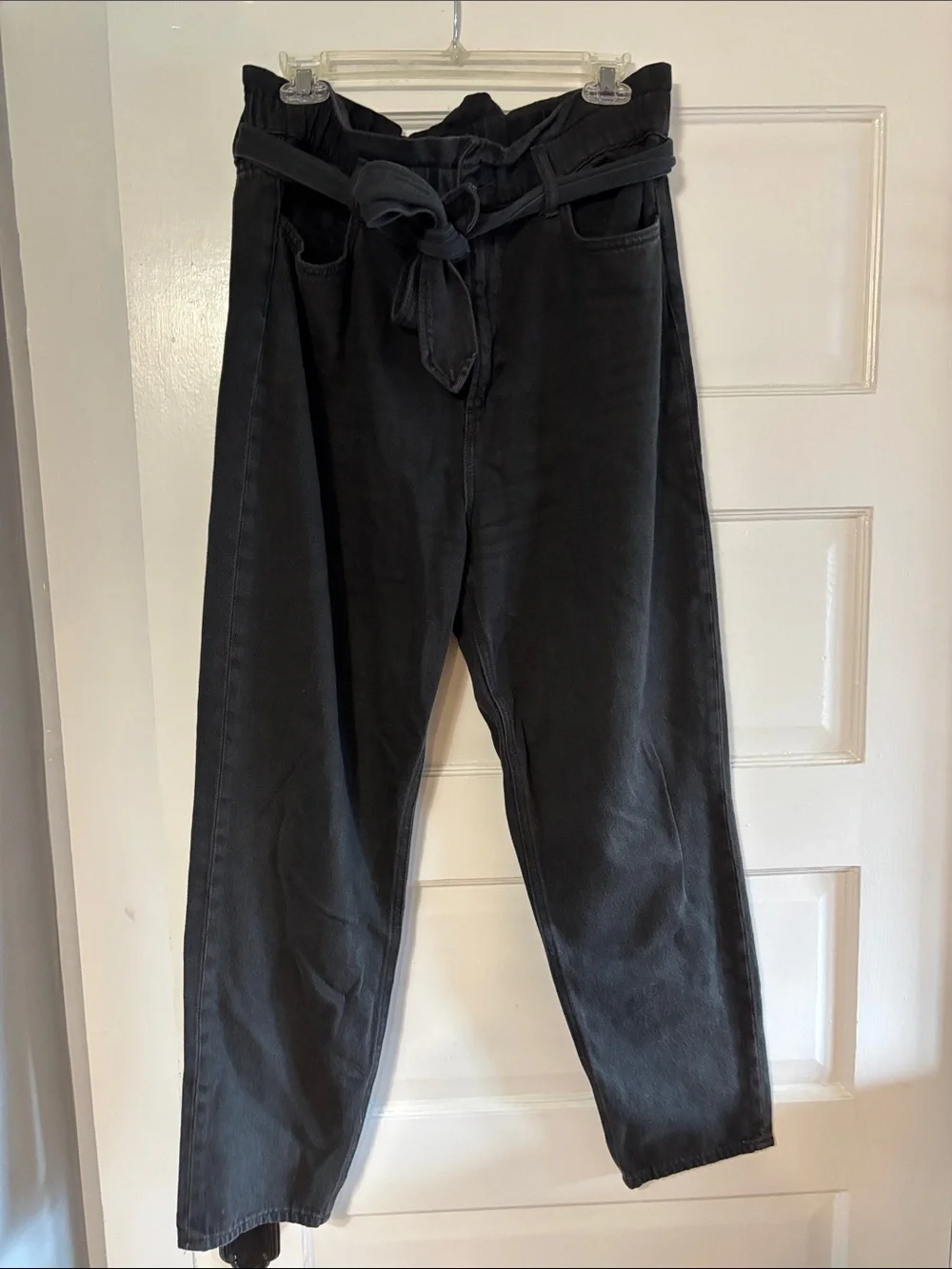 Joe's Jeans Black Brinkley High-rise Paperbag Waist Jeans